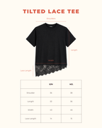 Tilted Lace Tee - Black