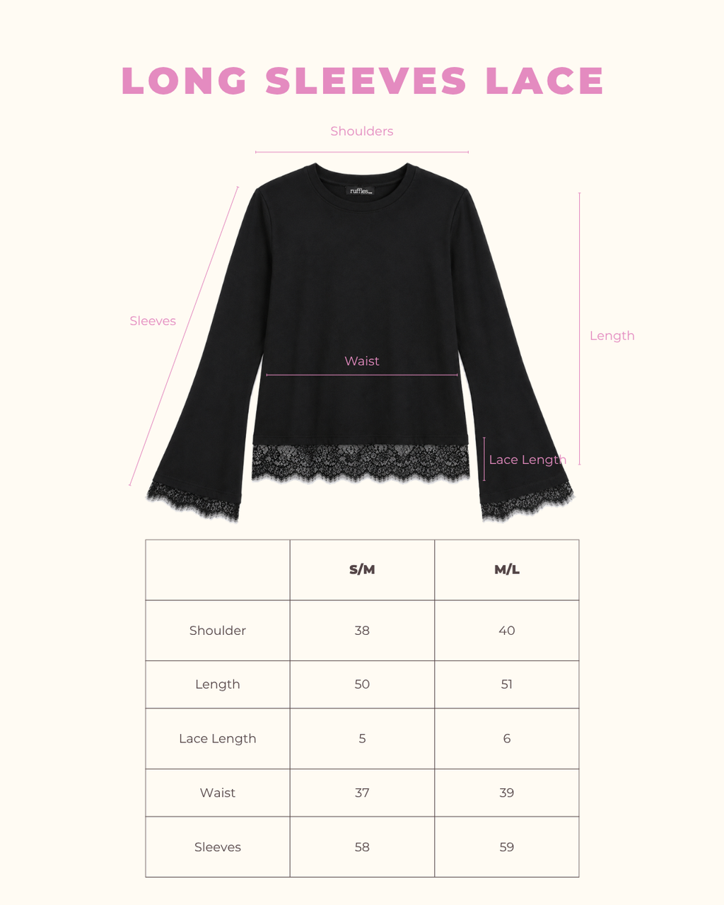 AfterLight Lace Long Sleeves - Black