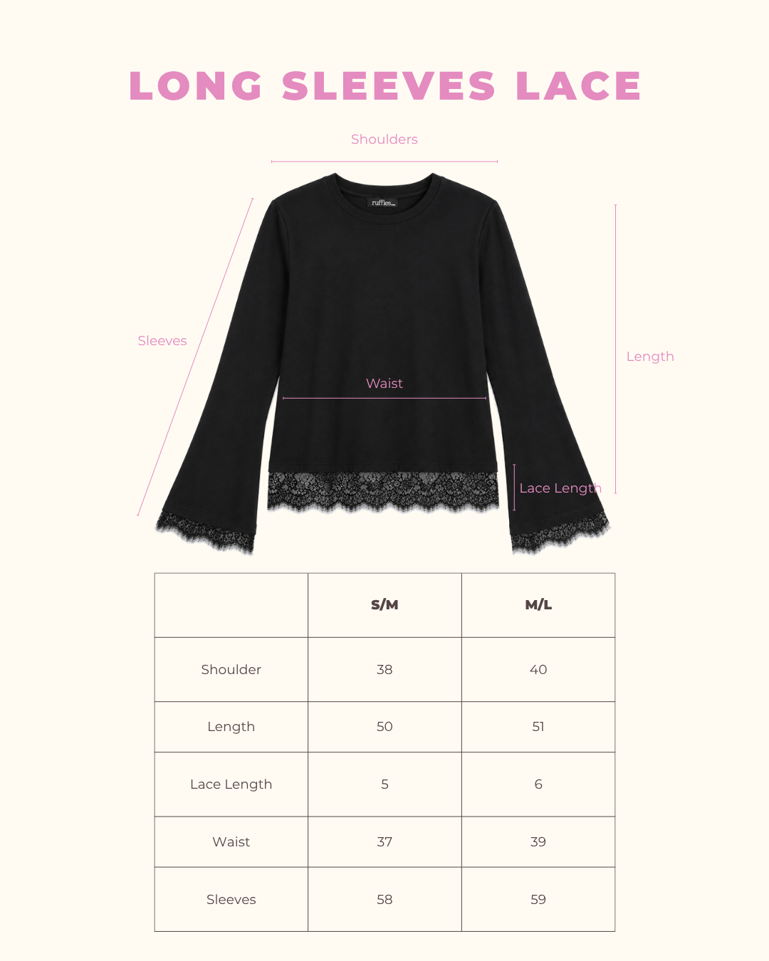 AfterLight Lace Long Sleeves - Black