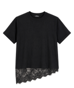 Tilted Lace Tee - Black