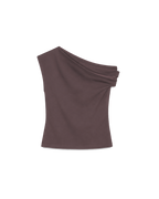 Salt Air Off-Shoulder Top - Cocoa