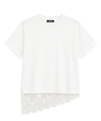 Tilted Lace Tee - White